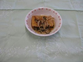 揚げ出し豆腐のきのこあんかけ あびこの給食レシピ 揚げ出し豆腐のきのこあんかけ あびこの給食レシピ
