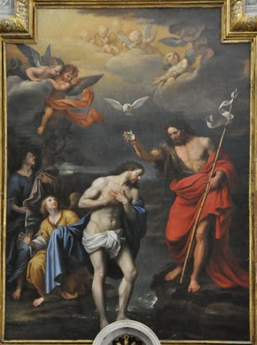 Baptême du Christ - Pierre Mignard (17e s;)-maître -autel de l'église St-Jean-au-Marché de Troyes