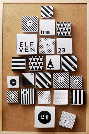 Bild: DIY Adventskalender -moderne und stylische Adventskalender Ideen von Pinterest zum selber basteln; gefunden auf www.partystories.de