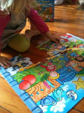 sharing a Nursery Rhyme Puzzle at home