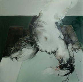 Acrylique/pastel sur toile Dim: 100cmx100cm
