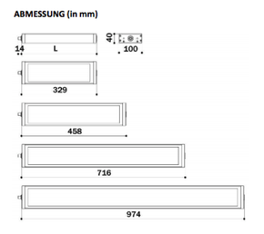 Abmessungen LED Maschinenleuchte HERIO NOVA