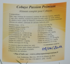 étiquette de composition du granulé