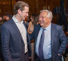 Sebastian Kurz og Helmuth Fellner (medejer af gratisavisen "Österreich") 