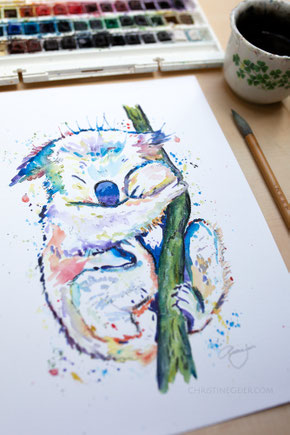 Krafttier, Kreativkurs, Workshop, Malkurs, Kunstkurs, Malen mit Kindern, art, Kunst, Koala, Seelentier, Tier malen, Aquarell, Aquarellkurs, Malerei, Bad Berneck, Fichtelgebirge