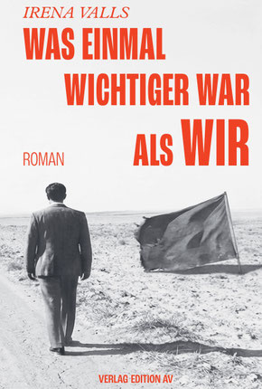 Auf dem Cover von "Was einmal wichtiger war als wir“ geht ein Mann einen Feldweg entlang. Im Feld steckt eine Flagge.