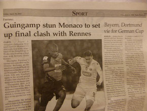 Guingamp - Monaco en page 27 de "Vietnam News"