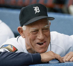 Nella foto Sparky Anderson manager dei Reds (1970-1978) e Tigers (1979-1995)
