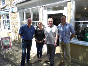 Steve, Anna, Chris & Brad outside the shop in Yeovil
