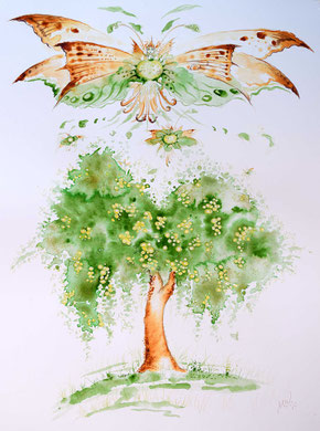 Reise Phantastisch 1; Martin Welzel, 2022; 40 x 30 cm; Aquarell, Farbstifte auf Aquarellpapier