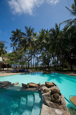 Pool overlooking the ocean at the Severin Sea Lodge, Mombasa, Kenya. Dante Harker.