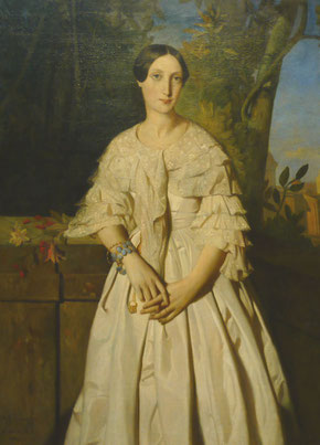 Comtesse de La Tour–Maubourg wearing white gown, Théodore Chassériau, 1841, Metropolitan Museum of Art, New York. Photo: Epochs of Fashion