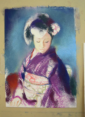 注目ブランド パステル画 人物画 ③ 写実 絵画