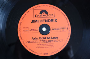 Etikett einer Deutschen Pressung von "Jimi Hendrix - Bold As Love" (RE, GER 1980)