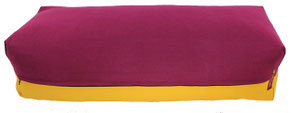 Yoga Bolster eckig aubergine gelb