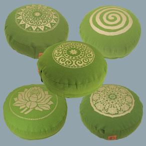 meditationskissen rund basis golddruck mandala