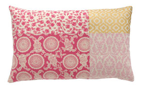 Designerkissen 40x60 cm ,grafische Muster in Gold, Pink, Rosa, Natur für das Sofa