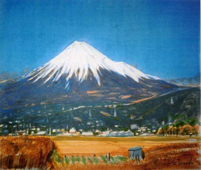 大坪昌平　『新雪の富士山』　2000年　53.0×45.5㎝