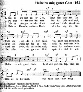 Notenbild und Text zum ersten KiGo-Lied