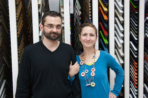 Stephan und Verena Langheinz in der Kunsthandlung Langheinz Darmstadt