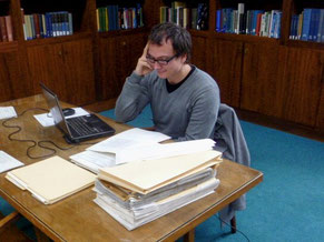 Nikolas Dörr während seiner Studien in der Marshall-Bibliothek Lexington, VA.
