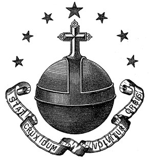 Emblême et devise de l'Ordre des Chartreux « Stat Crux dum volvitur orbis » (« La Croix demeure tandis que le monde tourne »)
