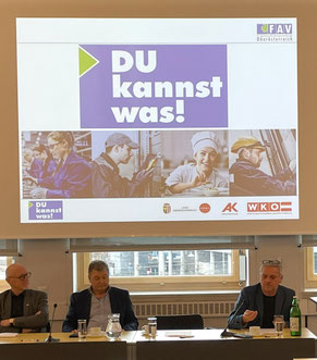 Präsentationsfolie mit dem Projektlogo „Du kannst was!“ zum Start der Veranstaltung