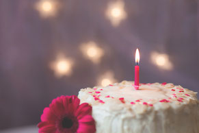 birthday cake with candle