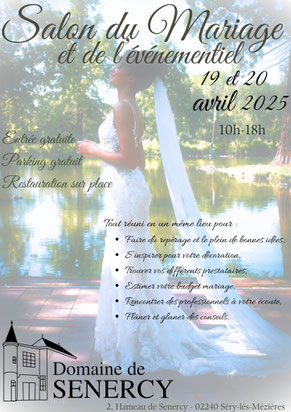 Salon du Mariage et de l'événementiel à Séry-les-Mézières 19 et 20 Avril 2025