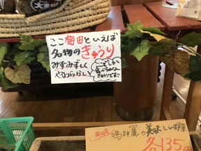 梅田ふるさとセンターの直売コーナー