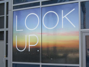 Look Up Window Sign