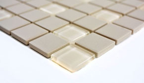 mosaico antiscivolo opaco in ceramica e vetro colore beige