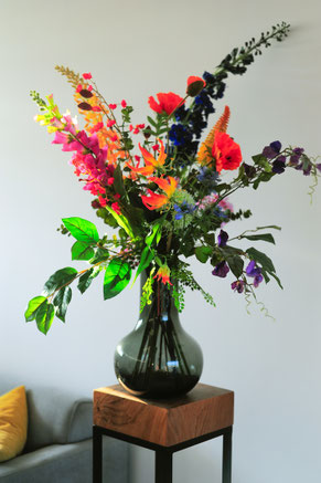 Britt's zijden bloemen in Haarsteeg en Berghem. Foto van zijden bloemenboeket.