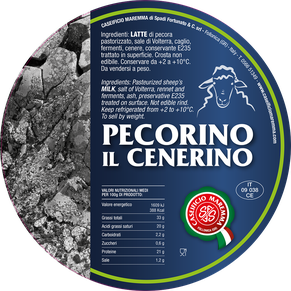 pecorino maremma new taste sheep sheep’s cheese dairy caseificio tuscany tuscan spadi follonica label italian origin milk italy matured aged flavored flavor al cenerino cinder ash refined refine