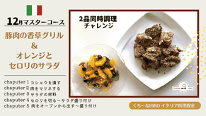 12月教材　骨付き豚肉のハーブグリル ＋ セロリと柑橘のフルーツサラダ