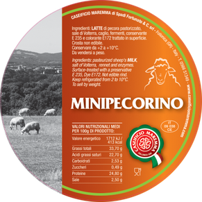 maremma pecora formaggio pecorino caseificio toscano toscana spadi follonica etichetta italiano origine latte italia minipecorino stagionato