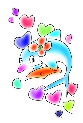 おしゃれ ナイーブな片思いにイルカイラストで癒しを 翠のメルヘン白書