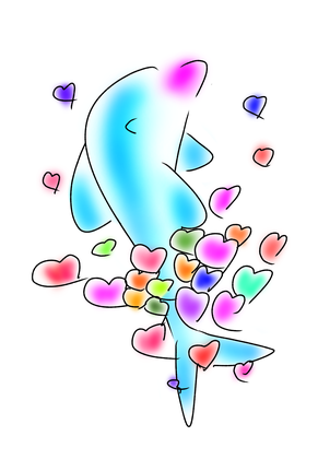 おしゃれ ナイーブな片思いにイルカイラストで癒しを 翠のメルヘン白書