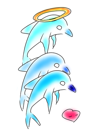 水彩画風 かわいいイルカイラストが無料 翠のメルヘン白書
