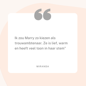 Testimonial Miranda, Marry Trouwborst