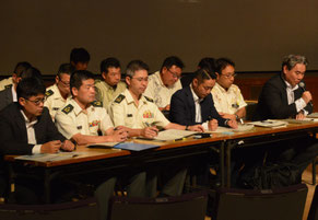 防衛省が2度目の住民説明会を開いた=11日、石垣市民会館大ホール