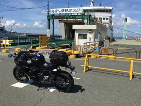 伊勢湾フェリー：この便でバイクは自分だけ。