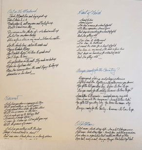 Hier die obere Hälfte des doppelseitigen Lyric Sheet von "Neil Young - Harvest" (GER 1972)
