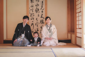 フォトウェディングや和装前撮りお子様と一緒に撮影