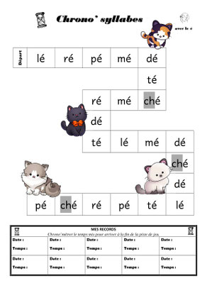 fiche syllabes à lire CP avec exercices progressifs