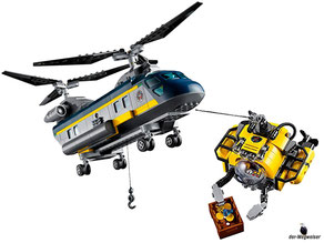 Die Besonderheiten im Lego Paket 60093 sind die drehbaren Rotoren, eine funktionstüchtige Seilwinde und ein aufklappbarer Laderaum.