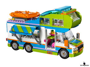 Die Besonderheit im Lego Paket 41339 Heartlake Mias Wohnmobil ist ein ausklappbares Vordach und das Dach lässt sich öffnen. 