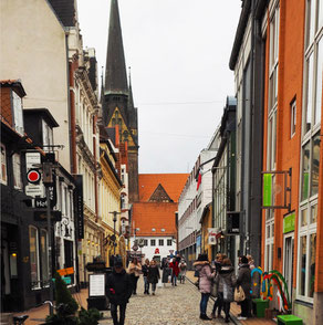 Die Rote Straße in Flensburg.