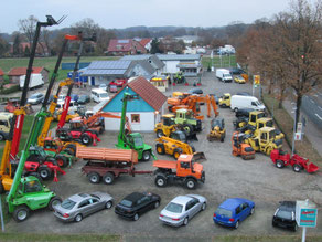 Das Bennöder Automobile und Baumaschinen - Betriebsgelände an der B71 in Selsingen / Rotenburg, zentral zwischen Hamburg und Bremen in der Nähe der A1-Abfahrt Bockel