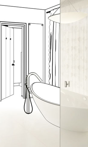 Badkamers en toiletten 3d designen schetsen